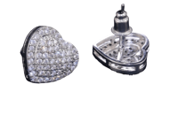 Image 2 of Heart Studded Bling Earrings