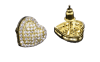 Image 3 of Heart Studded Bling Earrings
