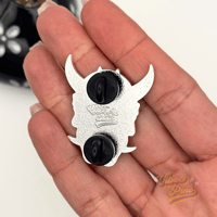 Image 4 of Oni Mask Noir Edition Enamel Pin - Limited Edition | Hard Enamel | Silver Plating