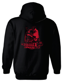 Image 2 of Black Hoodie Red Font