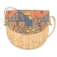 Image 1 of GEOMETRIC CORK MADE CROSSBODY BAG