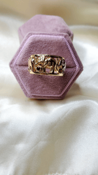 Image 1 of Tri- Tone Gold Plated Elephant Ring