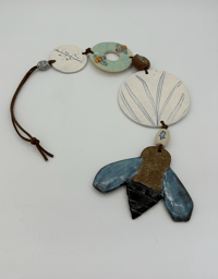 Image 1 of Blue Banded Bee Hanging Ornament