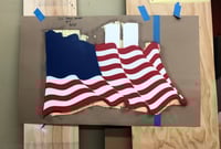 Image 3 of 9/11 Wavy Wooden Flag - Open Edition Series