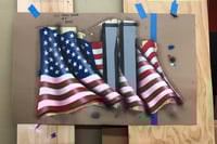 Image 5 of 9/11 Wavy Wooden Flag - Open Edition Series