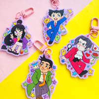 Image 1 of Phoenix Wright Ace Attorney Chibi Single Sided Keychains