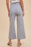 CROPPED STRETCH TWILL WIDE LEG PANTS