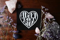 Image 1 of Patch "Adopt don´t shop" white 