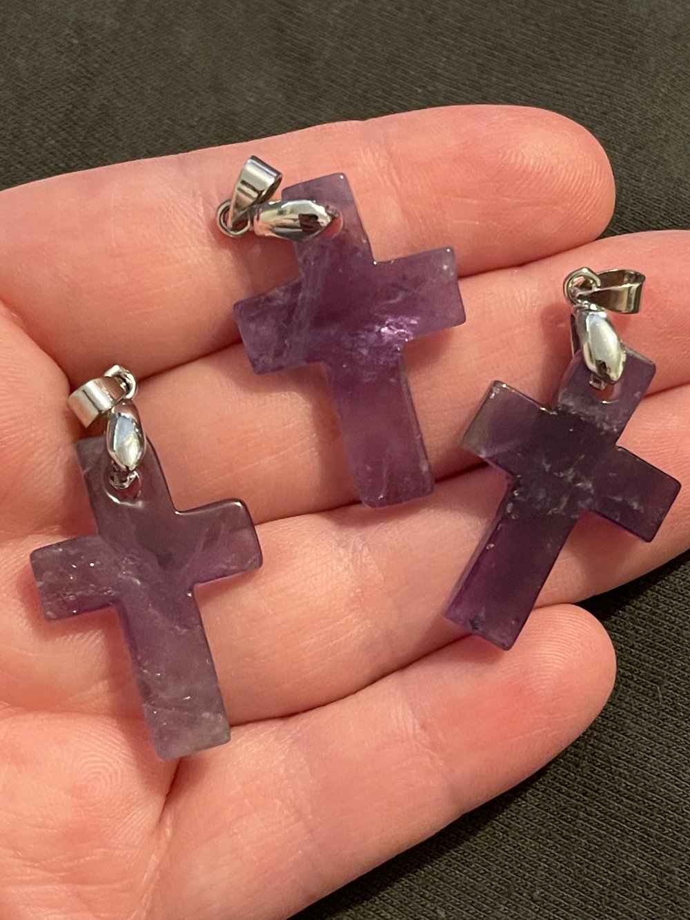 Image of Amethyst cross pendants 