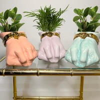 Bound Hands Planter with 22Kt Gold