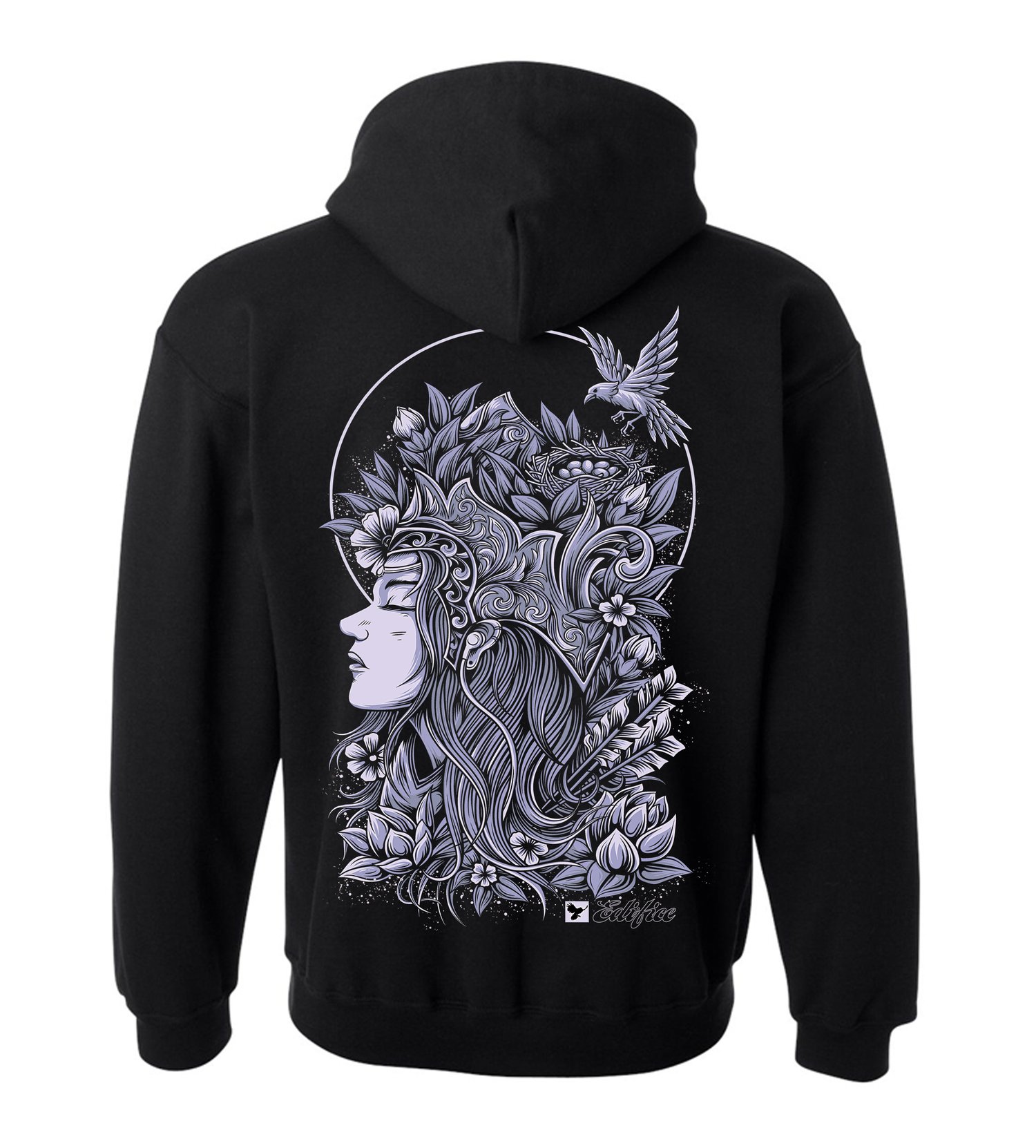 Image of EDIFICE CLOTHING SONG BIRD BLACK ZIP UP HOODIE