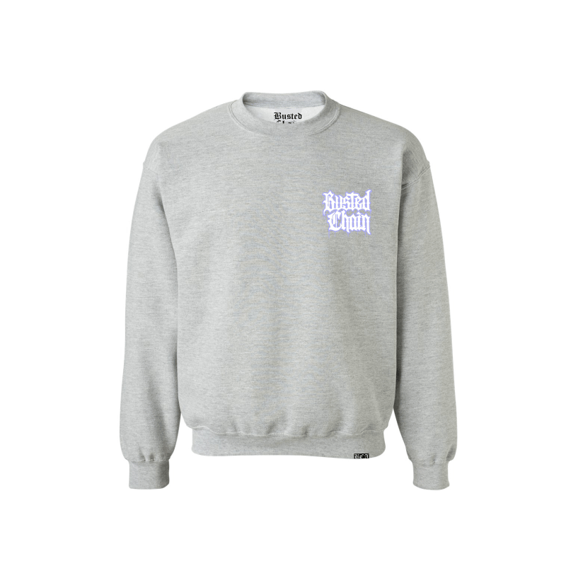 Image of "DRIPPED LILAC" SWEATER - GREY