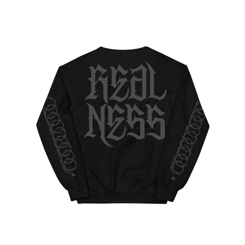 Image of "REALNESS" SWEATER - BLACK