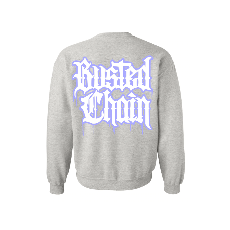 Image of "DRIPPED LILAC" SWEATER - GREY
