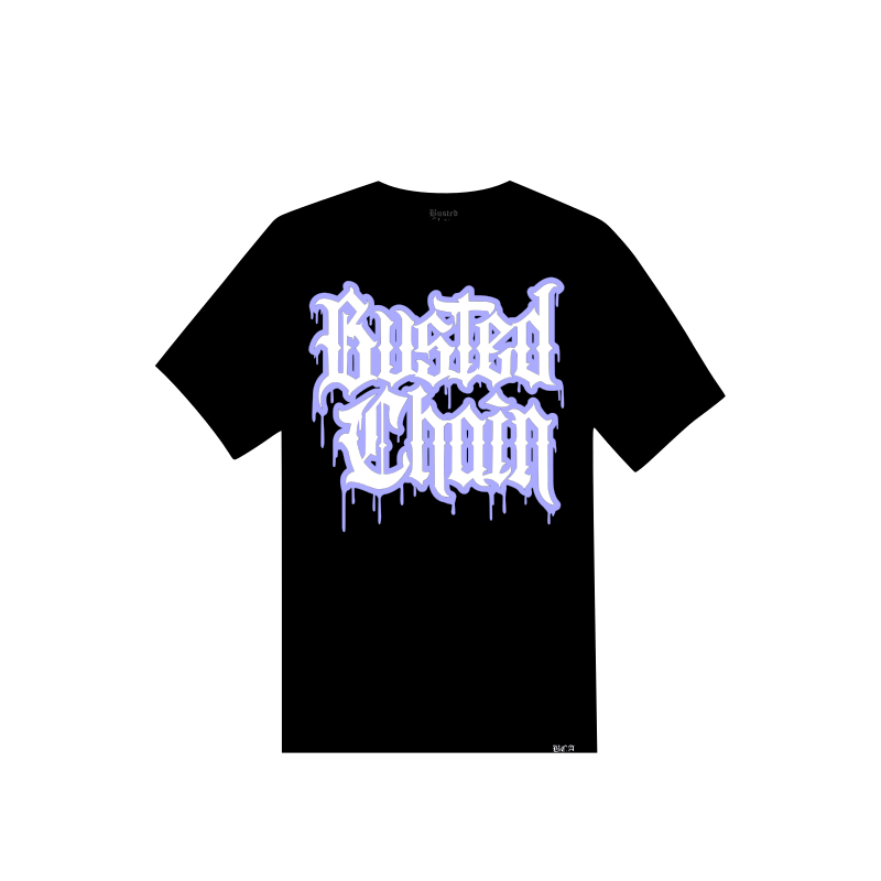 Image of "DRIPPED LILAC" OVERSIZED TEE - BLACK