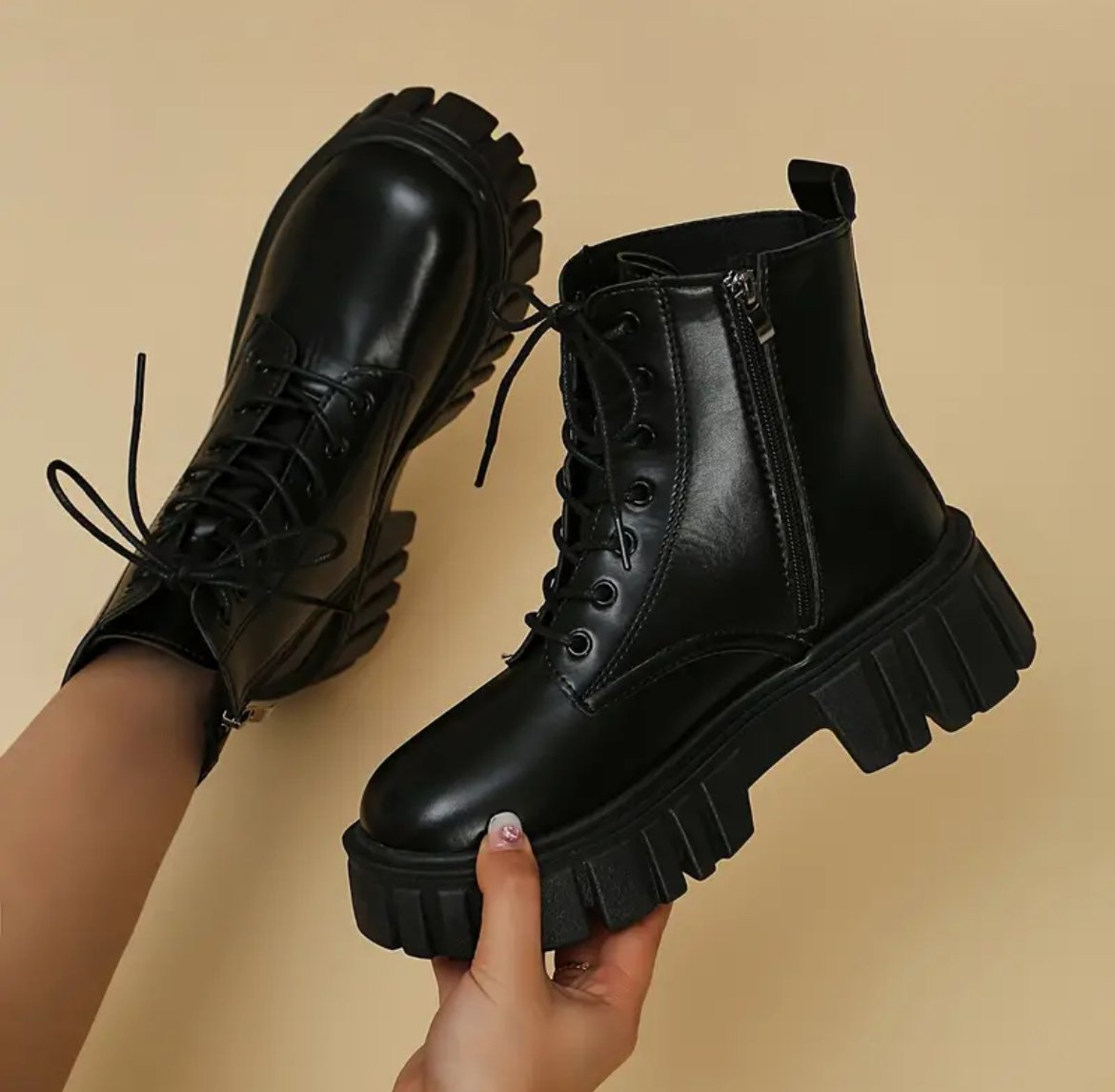 Trendy shop black booties