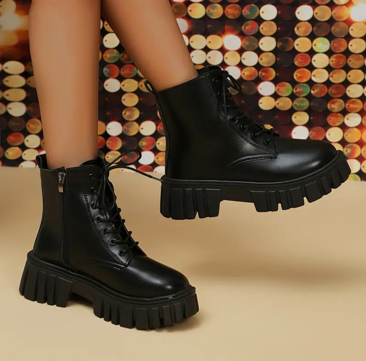 Trendy black booties sales