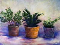 Image 2 of Three Plants, Jan 2024 | Original Painting on Canvas