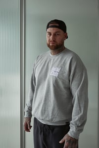 Image 3 of "DRIPPED LILAC" SWEATER - GREY