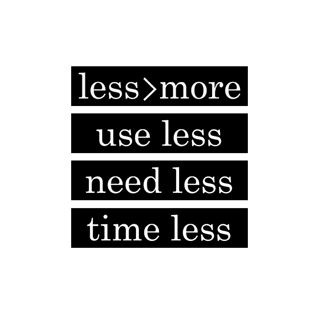 Image of less>more stickers!