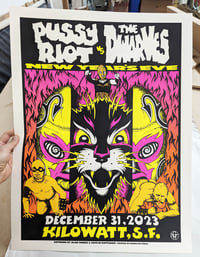 Image 2 of Pussy Riot vs The Dwarves - Dec 31, 2023- Kilowatt, SF- Artwork by Caitlin Mattisson & Alan Forbes