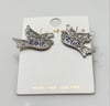 Rhinestone Zeta Dove Stud Earrings 