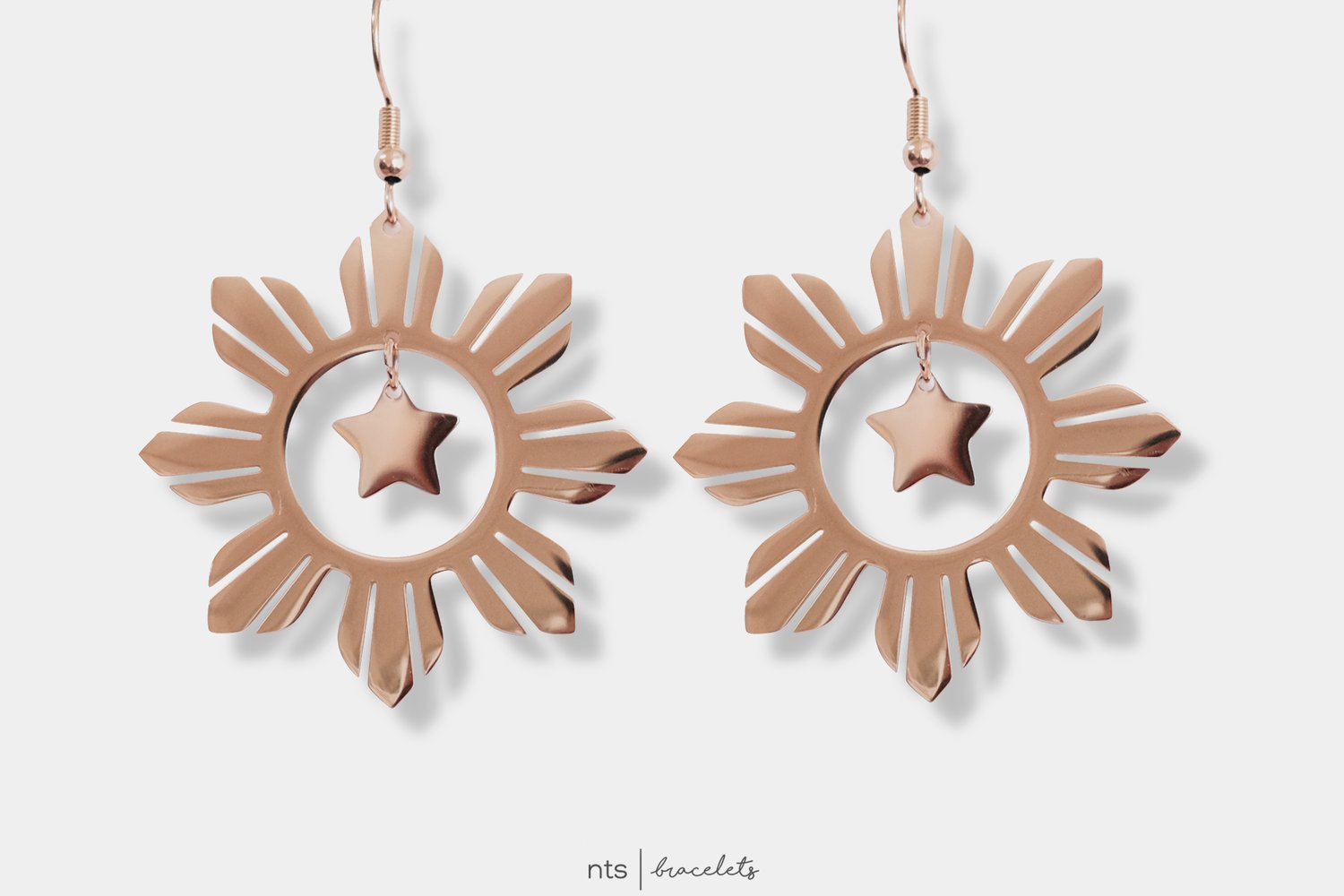 Image of LARGE ROSE GOLD ARAW/SUN EARRINGS (Rose Gold)