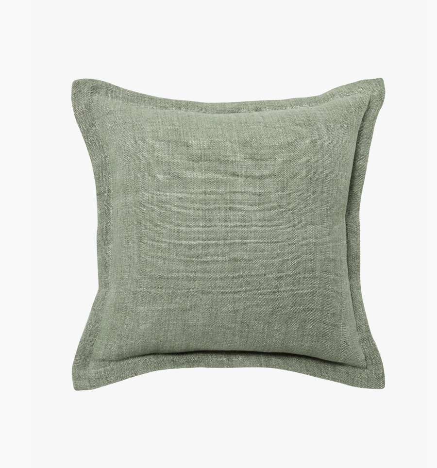 Image of Green Linen Cushion Sq