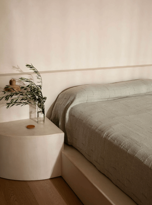 Image of Pale Sage Linen Bedcover