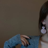 Image 3 of Plush Pom Pom Pink Earrings