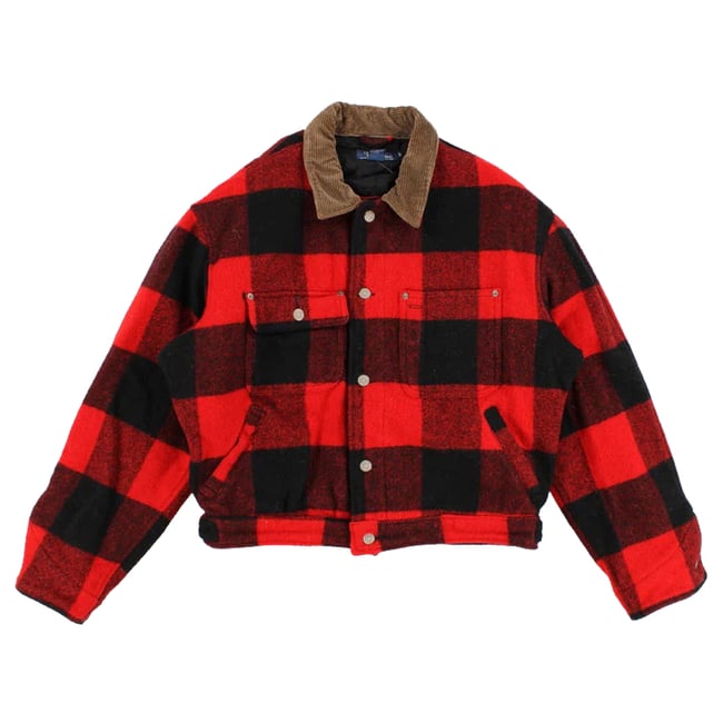 Vintage Polo Ralph Lauren Wool Trucker Jacket - Red | WAY OUT CACHE