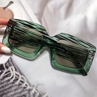 Image 2 of Stylish Striped Sunglasses Green