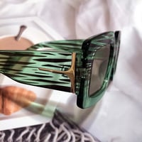 Image 4 of Stylish Striped Sunglasses Green