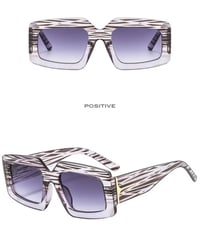 Image 2 of Stylish Striped Sunglasses in Gray