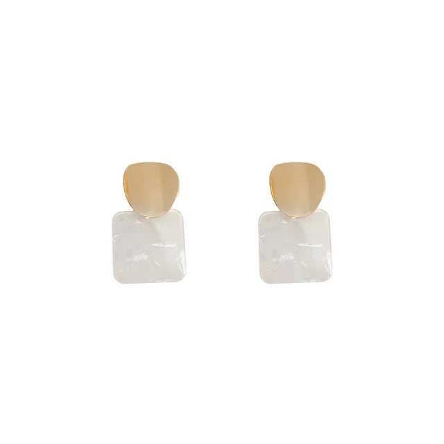 Image of Square Marble Abstract Earrings 