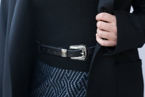 Image of Adorn Leather belt in Matte Black