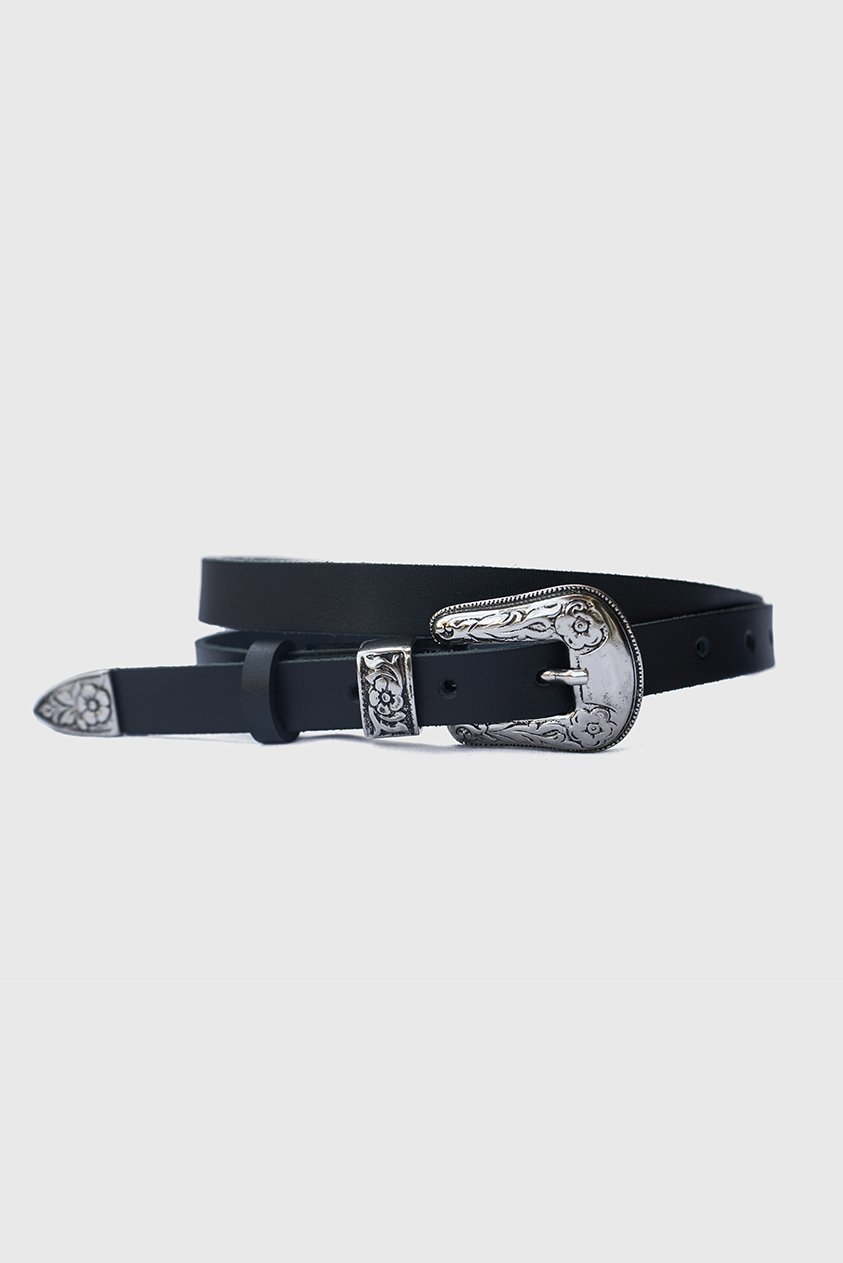 Image of Adorn Leather belt in Matte Black