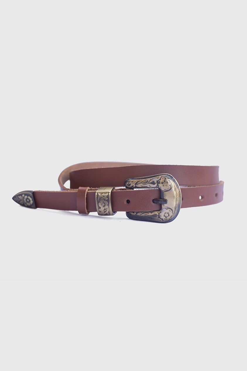 Image of Adorn Leather Belt in Tobacco
