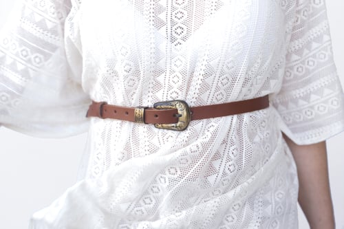 Image of Adorn Leather Belt in Tobacco