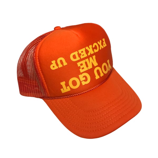 Image of YGMFU (Orange/Yellow Gold Trucker Hat)