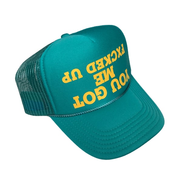 Image of YGMFU (Teal/Yellow Gold Trucker Hat)