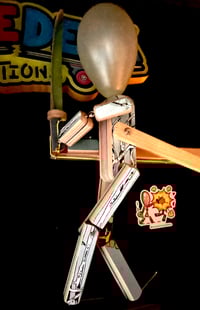 Image 7 of Gen1 Samurai Block’em Pop’em WoodBots with weapon set of 2