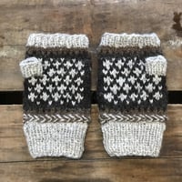 Image 3 of Hand spun and Hand knit Hen Mitts - Silkie