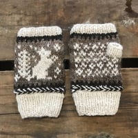 Image 2 of Handspun & Handknit Squirrel Mitts - Alder