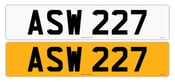 Image of ASW 227 Dateless Number Plate