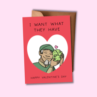 Cabbage Man Valentine Flat Card