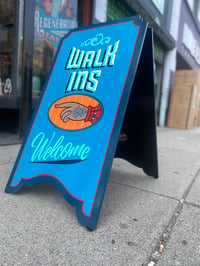 Image 3 of Walk Ins Welcome Sandwich Board Aqua Blue