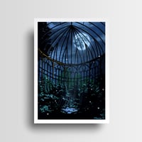 Image 1 of "Moonlit Conservatory" Hand-Embellished Postcard Print