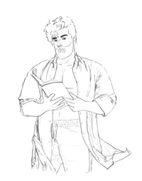 Image 3 of B&W Sketch Character Commission