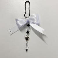 Image 1 of black & white ribbon keychains 